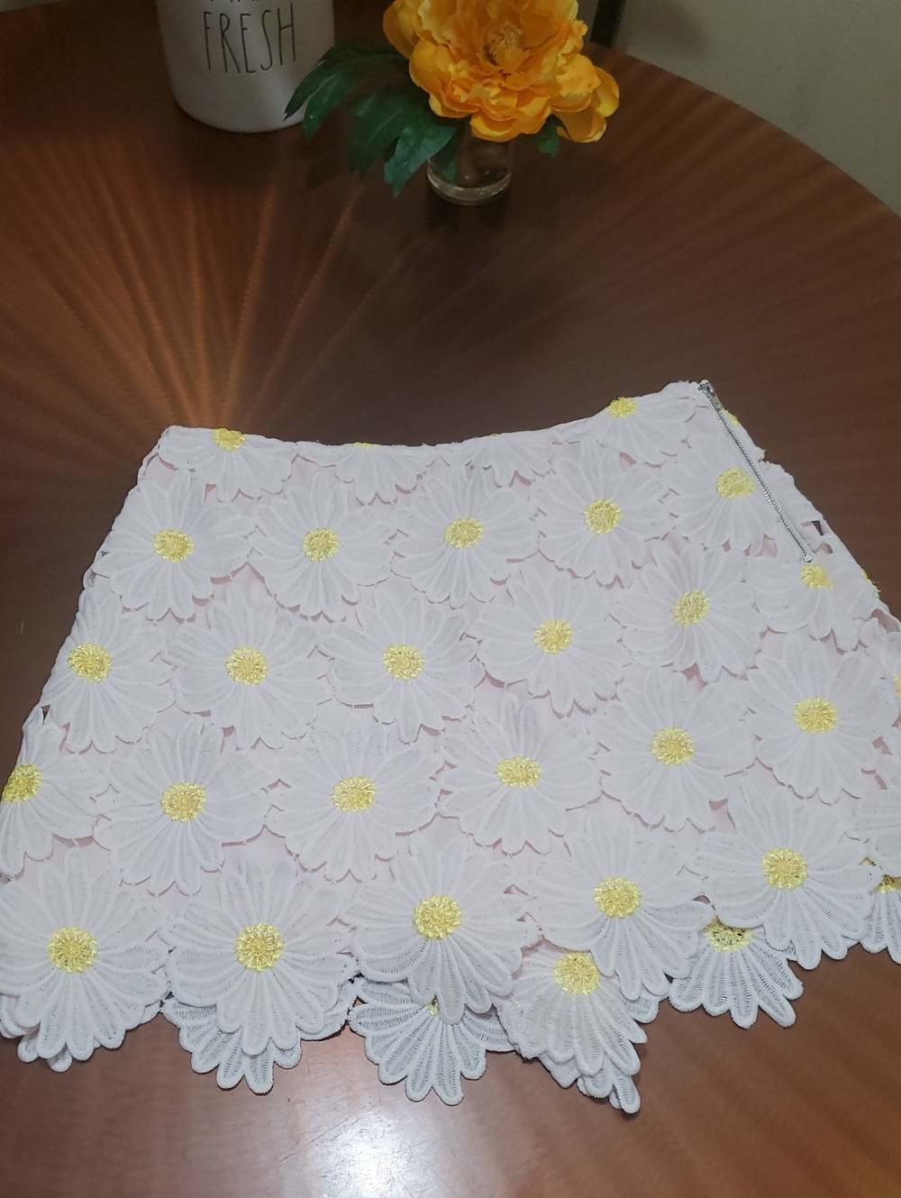 SKORT Floral Daisy  Pink with Yellow Accents So Cute